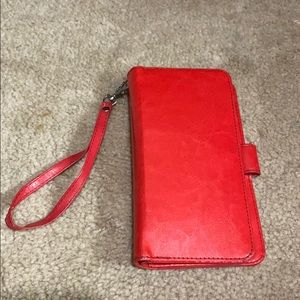 Wristlet leather phone holder